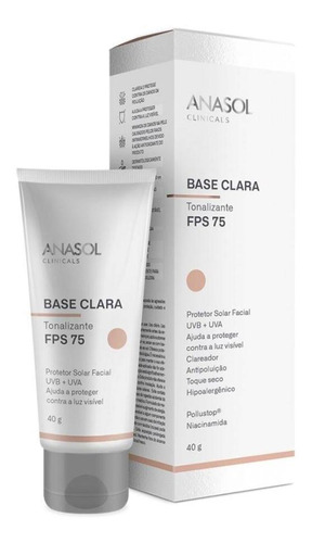 Anasol Clinicals Fps 75 Protetor Clareador Facial Base Clara