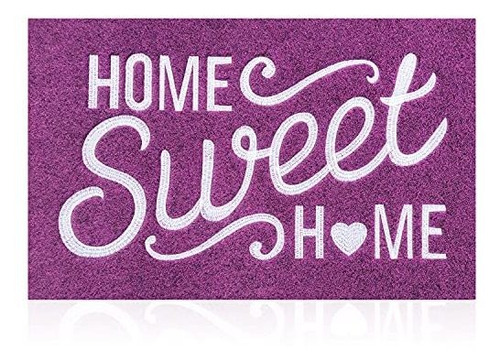 Alfombra Felpudo Bordado Home Sweet Home 60x91cm Purpura