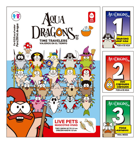 1 Kit Aqua Dragons - Sea Monkeys - Los Ovonautas - Gluupys