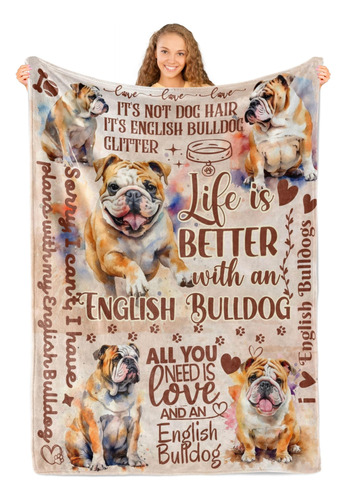 Huglanket Regalos De Bulldog Ingles, Manta De Bulldog Ingles