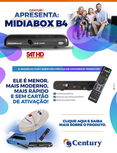 Receptor Midia B3 Century Digital Hd P/parabólica