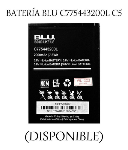 Batería Blu C775443200l C5.