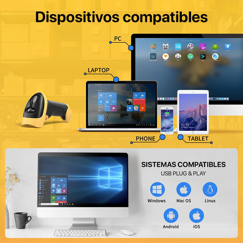 Lector Código Qr Barras Netum L8bl Pro Inalámbrico Bluetooth