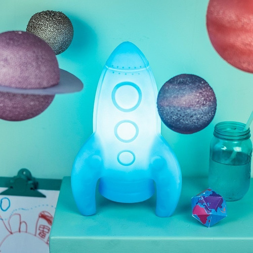Imagem 5 de 5 de Luminária Foguete Abajur Quarto Espaço Festa Decoração Lindo