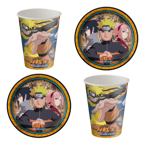 Copos E Pratos Festa Naruto - Kit Promocional