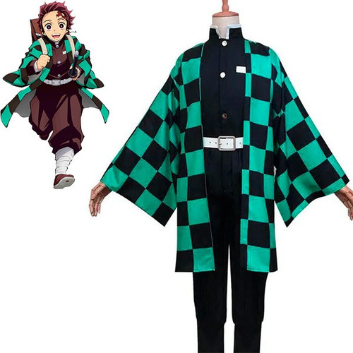 Imagen 2 de 5 de Traje Kimetsu No Yaiba Cosplay Tanjiro Kamado