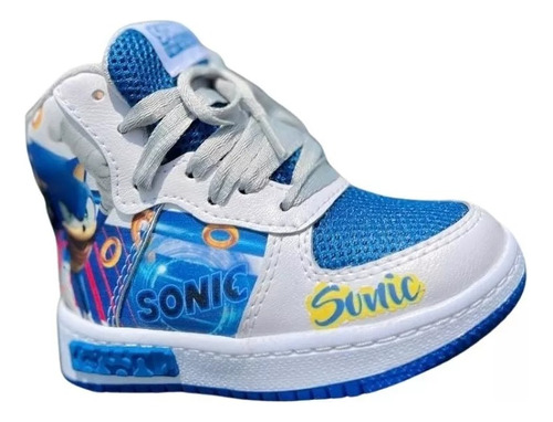 Botas Corte Alto Deportivas De  Sonic Niños