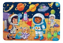 Comprar Rompecabezas De Madera 24 Piezas. Astronautas. 16x24 Cm.