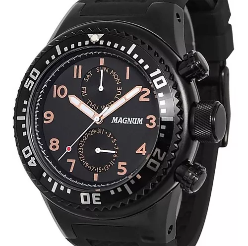 Relógio Magnum Masculino - MA34003D - Preto com Pulseira de