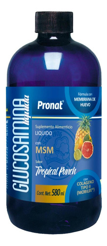 Glucosamina Líquida Msm 580 Ml Tropical Punch Colágeno Ii