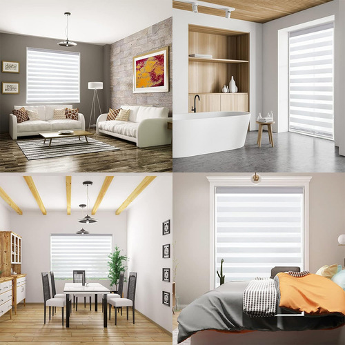 Hapemein® Persiana Doble Capa Zebra 80x200 Cm Enrollable 1pcs