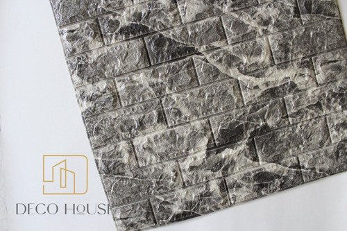 Pe Tapiz 3d Autoadhesivo Ladrillo -marmol Gris Individual Gris