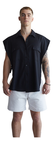 Camisaco Playero Unisex Hombre Lino Amplios