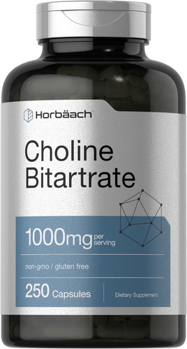 Imagen 1 de 2 de Choline Birtrate 1000 Mg 250 Cápsulas Colina