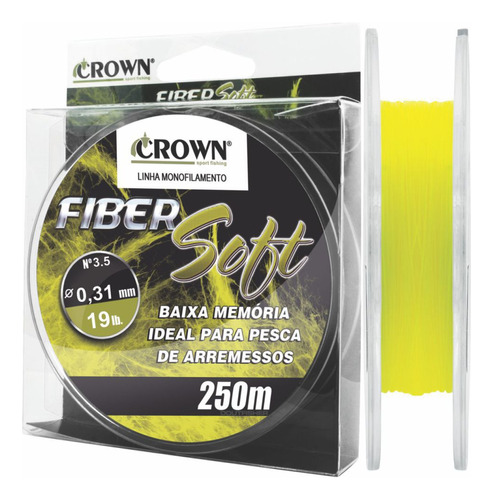 Linha Crown Fiber Soft Monofilamento 0,31mm 19lbs 250m