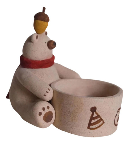 Candelabro Con Escultura De Oso, Soporte Para Velas, Mesa De