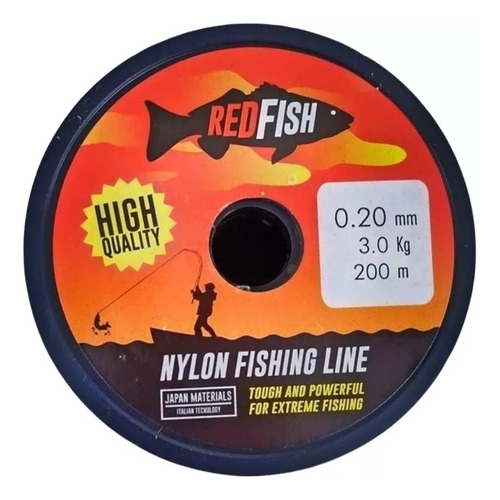 Tanza Pesca Rollo 100mts Red Fish 0.20 Unidos Resiste 3 Kg