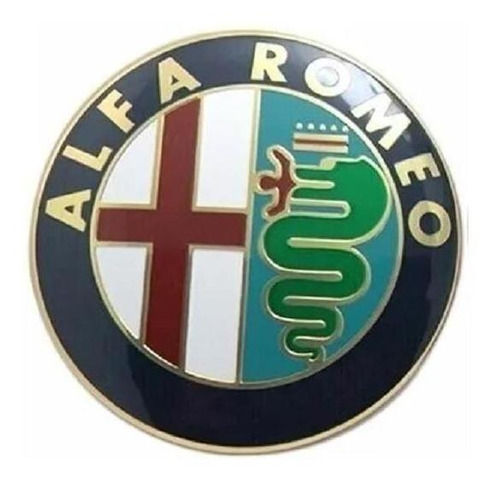 Emblema Adesivo Alfa Romeo 74mm Aluminio Capô Ou Portamala