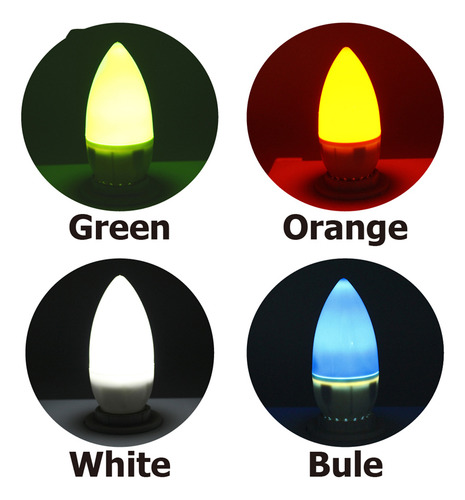 General Bombilla Led De Color Con Punta De Vela J9e14, Luz
