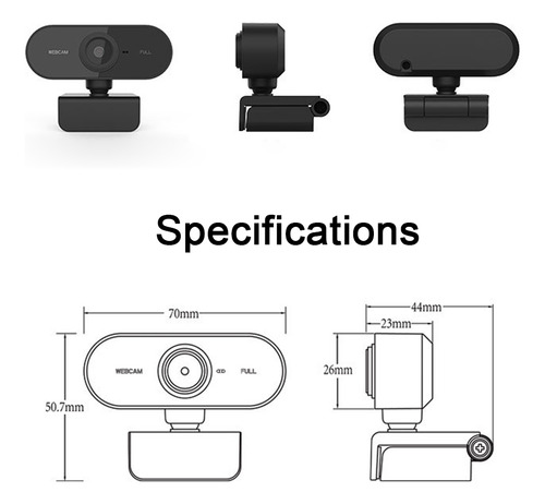 Cámara Web Usb2.0 1080p Fhd Con Micrófono Para Pc/portátil