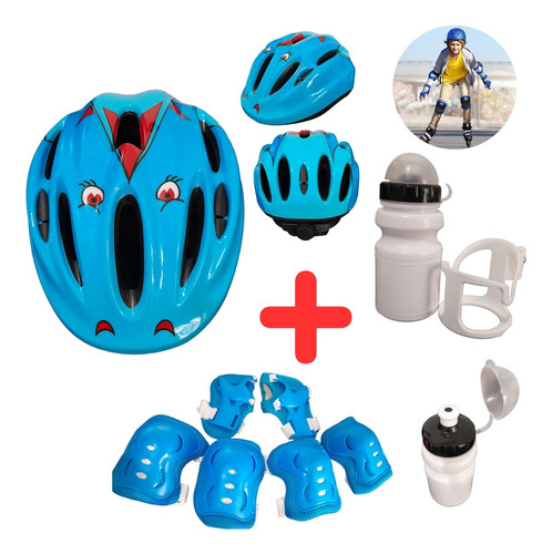 Kit Casco Protección Seguridad Niños Bicicleta + Anfora