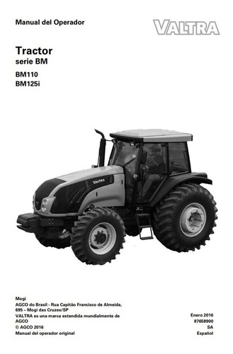 Manual Del Operador Tractor Valtra Serie Bm - Bm110 Y Bm125i