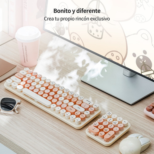 Juego De Teclado Y Ratón Mofii Imax En Té Con Leche