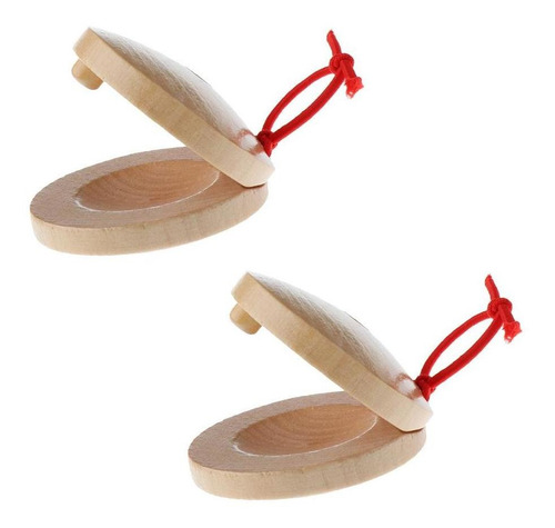 Imagen 11 de 11 de 5x Par De Castañuelas De Lisas Para Niños, Instrumentos De