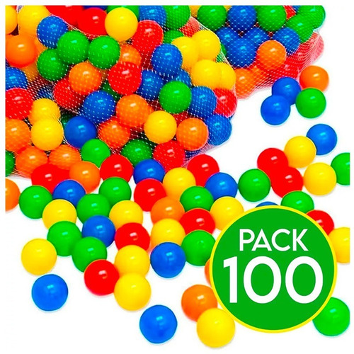 Pack 100 Pelotas Plásticas Para Piscina Colores / Lhua Store