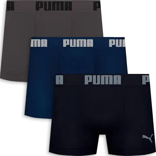 Kit 3 Cuecas Puma Boxer Sem Costura Microfibra Puma Original