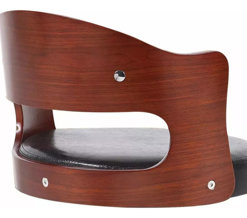 Pack 2 Sillas Piso Bar Taburete Regulable Madera/ecocuero
