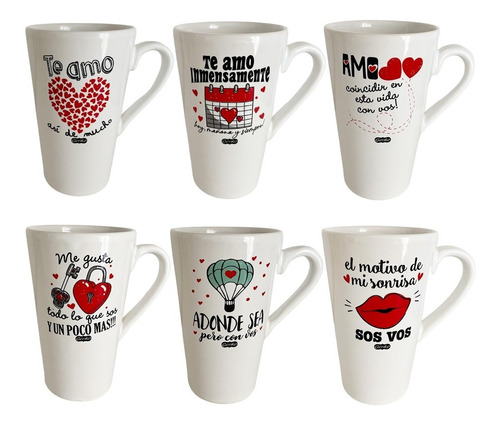 Taza Ceramica Grande San Valentin Genko 430ml Para Regalo