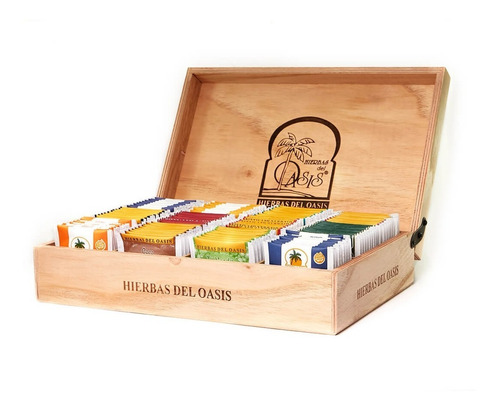 Imagen 1 de 6 de Caja De Té De Madera Hierbas Del Oasis 120 Saquitos Surtidos