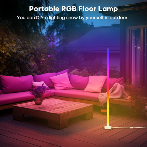 Lámpara De Pie Rgb, Lámpara De Pie Led De Esquina De 63 PuLG