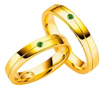 Comprar Argollas De Matrimonio Oro 10k Certificado Esmeraldas Fiel Amarillo
