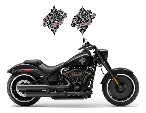 Par Adesivos Compatível Harley Davidson Para Tanque - Adt018 Cor Harley Davidson - Motor Cycles