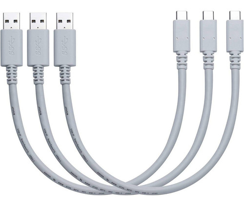 Javex 1ft, Paquete De 3 Usb 3.1 Gen2 10gpbs Tipo C A Cable