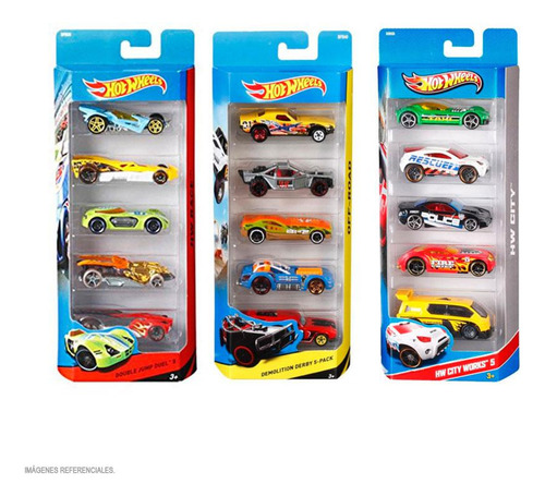 Hot Wheels Autos Basicos Pack X 5 Und