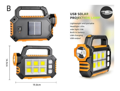 Imagen 4 de 10 de Linterna Solar Recargable Power Bank Larga Distancia