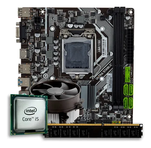 Kit Upgrade Gamer Intel Core I5 + Placa Mãe 1155 + 8gb Ram Preto