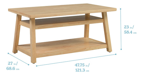 Mesa Rectangular Con Almacenamiento Para Niños Color Natural Color