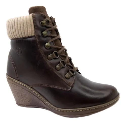 Manolo Botin Mujer Piel Moka Marca Verde Tabaco