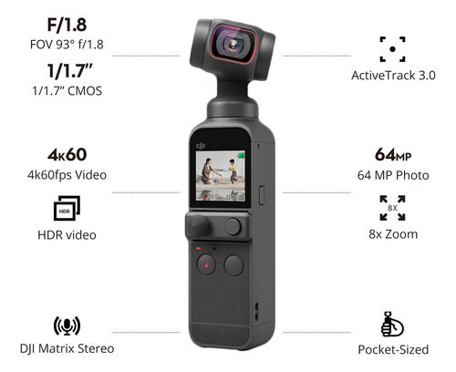Estabilizador De Cámara Dji Pocket 2 Creator Combo 4k 64mp N
