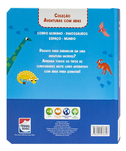 Aventuras Com Abas: Dinossauros, De Mammoth World., Vol. 1. Editorial Happy Books, Capa Mole Em Português