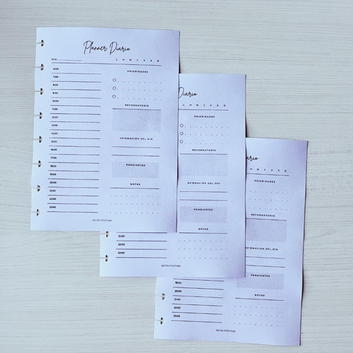 Repuesto Planner Diario | Cuaderno Inteligente | 50 Hojas Blanco Planner Diario 2025