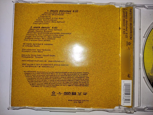 Infected Mushroom - Deeply Disturbed Cd Single 2002 (Usado)
