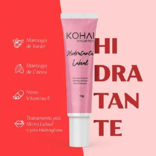 Hidratante Labial Kohai 12g Protetor Labial Pós Hydra Gloss