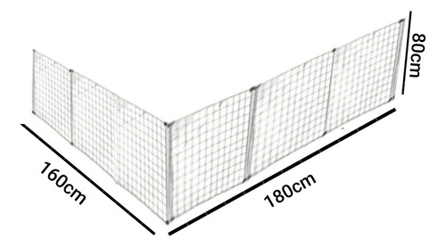 Cercadinho Para Cachorro Em L Telas 180cm X 160cm X 80cm