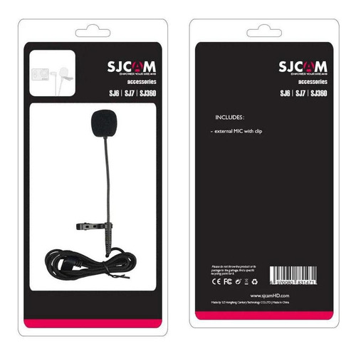 Microfone Lapela Externo Longo Sjcam Sj6 / Sj7 / Sj360