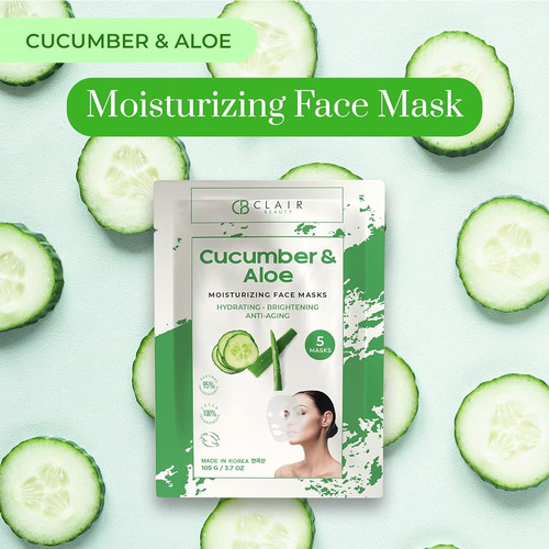 Clear Beauty Cucumber And Aloe Sheet Face Mask - Alivia La P Klar & Co Klar & Co